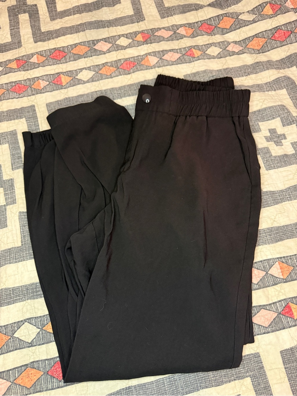 Black Elastic Waist Trouser-Jogger Pants